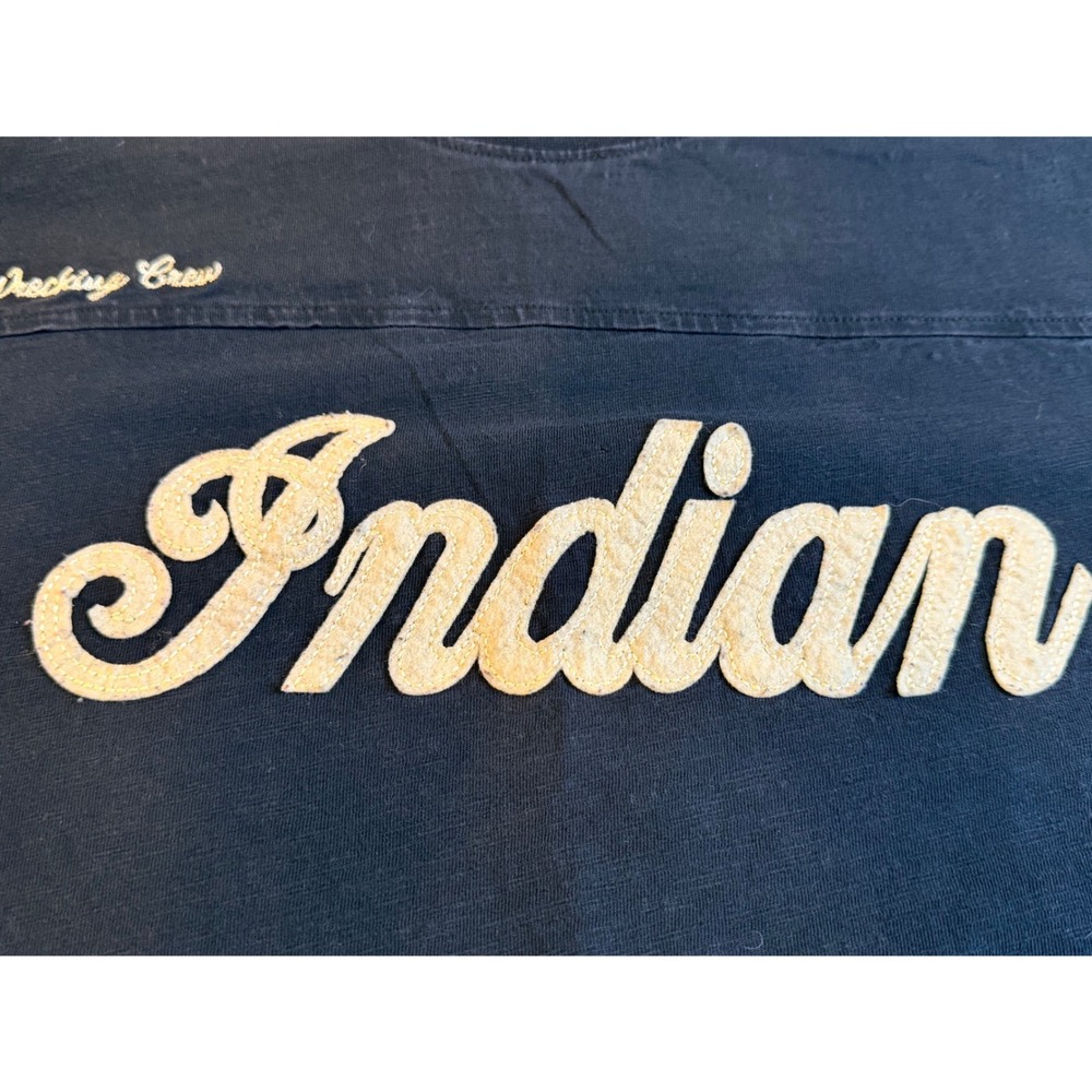 Vintage 2004 Indian Motorcycle Wrecking Crew XL Single Stitch Black Embroidered - Picture 4 of 13